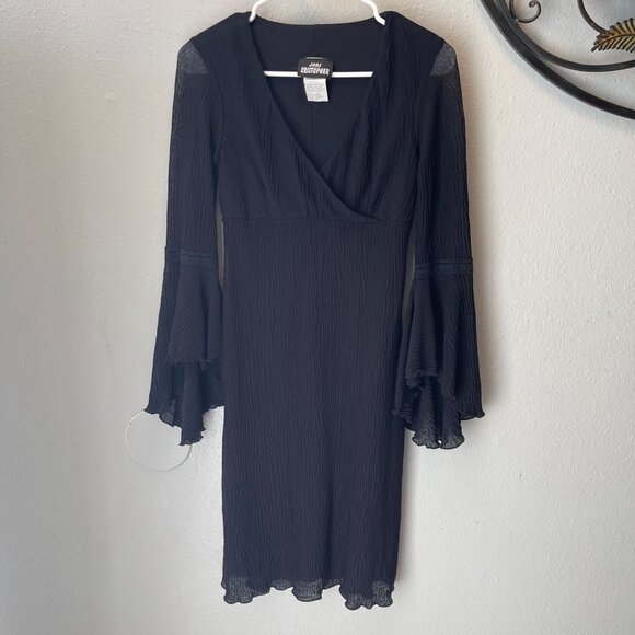 Jodi Kristopher Black Bell Sleeve Dress size 3 - Picture 2 of 7